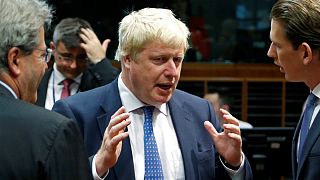 Johnson en Bruselas, por primera vez como ministro de Exteriores tras ganar el 'brexit'