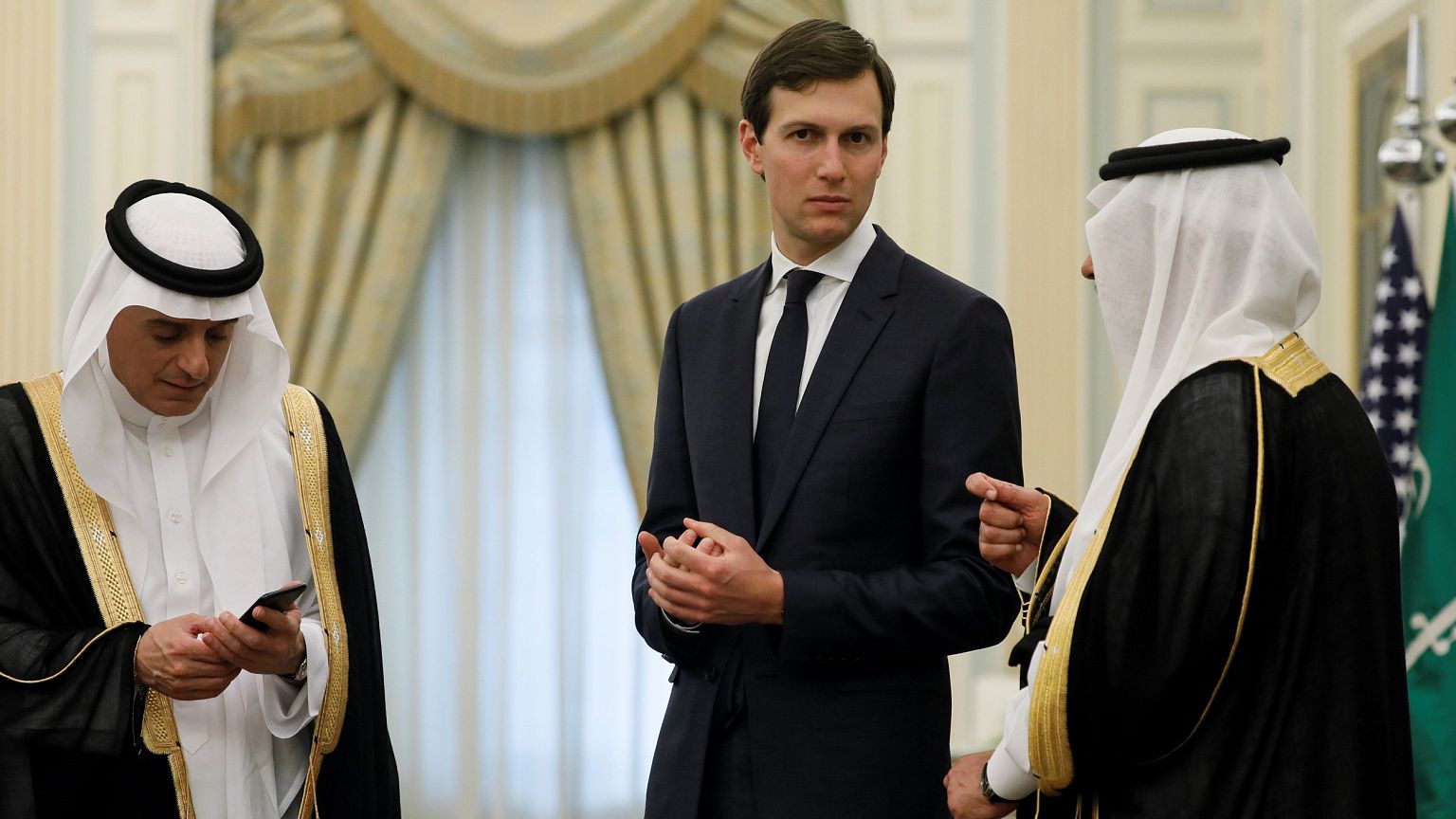 Image: White House senior advisor Jared Kushner attends events with U.S. Pr