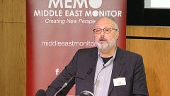 Image: Saudi dissident Jamal Khashoggi speaks at an event hosted by Middle 