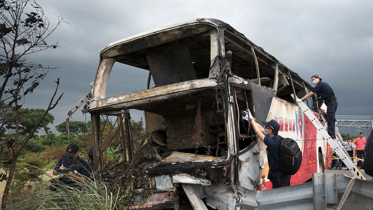 Two dozen Chinese tourists killed in Taiwan coach crash