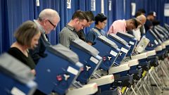 Residents cast ballots for the November 8 election at an early voting site 