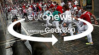 360° video. A Pamplona la corsa dei tori per San Firmino