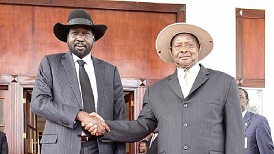 [Photos] Museveni meets Kiir: Regional issues & South Sudan tops the agenda