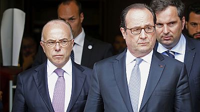 President Hollande speaks of "severe Islamist threat" following priest murder