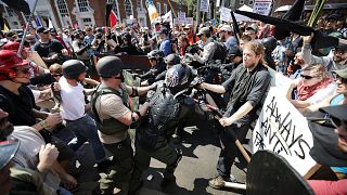 Image: Protesters clash as the "Unite the Right" rally in Charlottesville