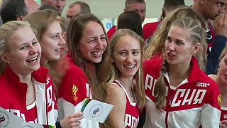 Threadbare Russian Olympic team en route to Rio
