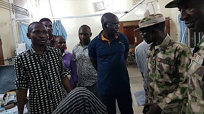 [Photos] Nigeria army chief visits soldiers and humanitarian staff attacked in Borno
