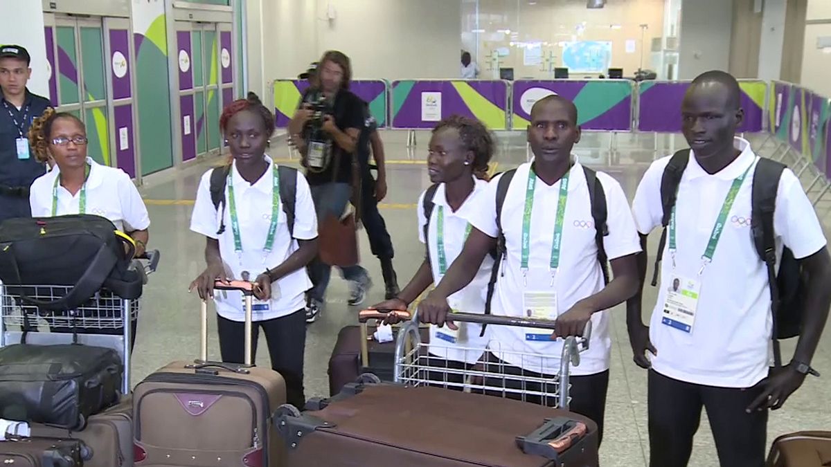 IOC refugee team members arrive in Rio