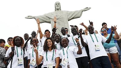 Rio 2016 : l'équipe des réfugiés visite le Christ rédempteur sur les hauteurs de la ville