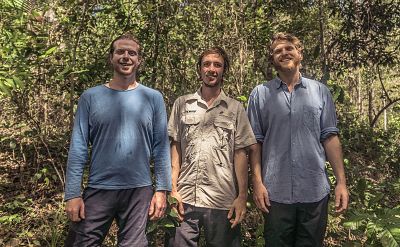 A team of three Brazilians -- from left, Bruno Rutman, Bruno Ferrari and Pedro Rutman -- recently won a world design competition for their Nucleario, a device designed to help trees grow in deforested regions of the Amazon.