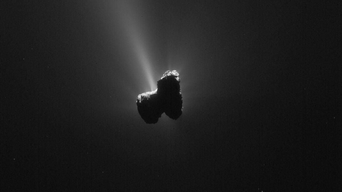 A single frame Rosetta navigation camera image of Comet 67P/Churyumov-Geras