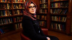 Hatice Cengiz, fiancee of slain Saudi journalist Jamal Khashoggi, is seen d