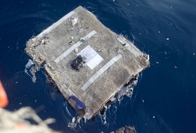 Debris from the crashed Lion Air plane off the coast of Indonesia.