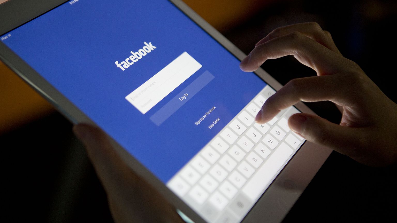 The Facebook application on an iPad.