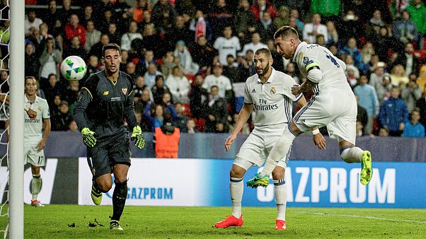 Real Madrid vence Sevilha e conquista a terceira Supertaça europeia Real Madrid vence Sevilha e conquista a terceira Supertaça europeia