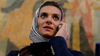 Pole vaulter Isinbayeva arrives in Rio to compete in IOC commission election