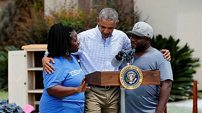 Obama visits Louisiana flood victims