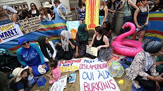 Manifestation à Londres contre l'interdiction du Burkini