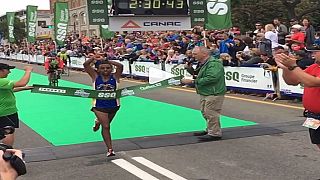 2nd Ethiopian athlete crosses arms in protest against government after winning race in Canada