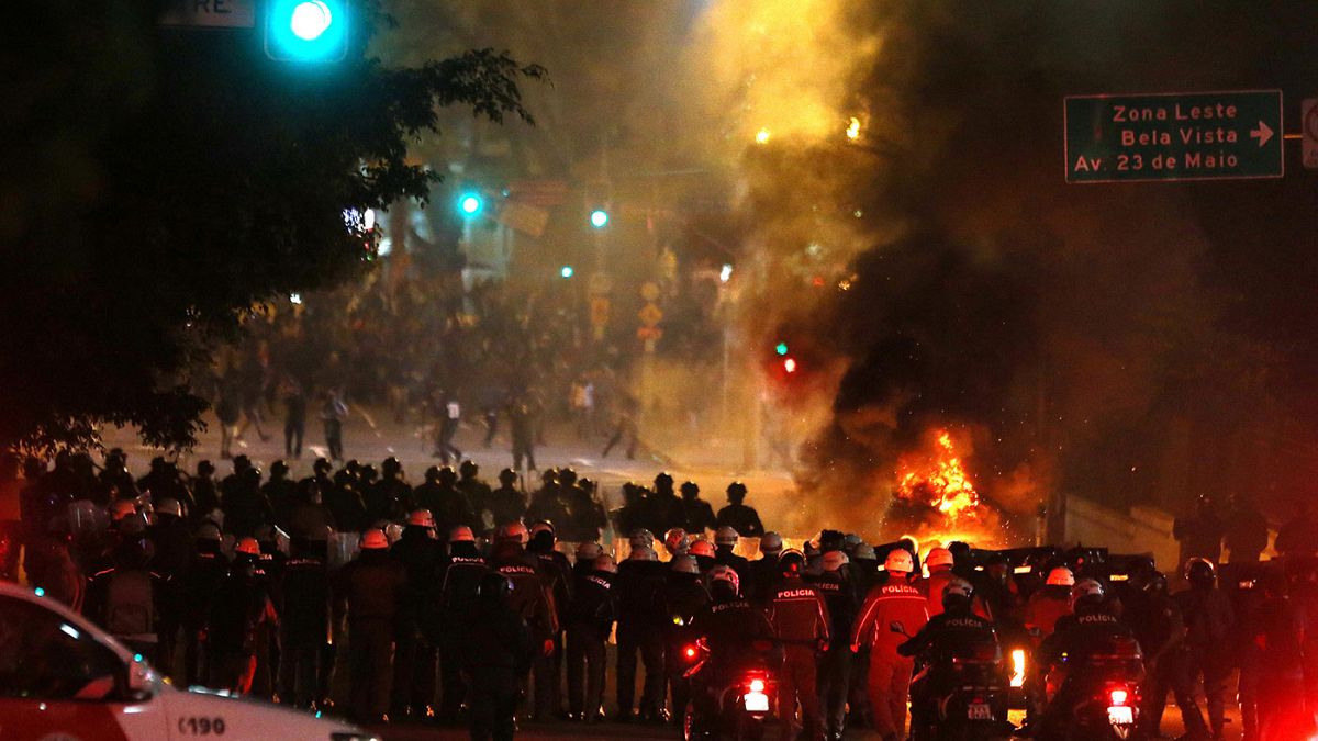 Brazil riot police use tear gas as post impeachment protests turn violent