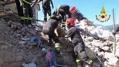 Italy quake: Romeo the dog rescued from the rubble