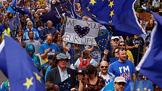 Thousands of pro-EU campaigners march through central London