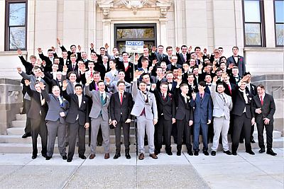Baraboo School District students appear to be make extremely inappropriate gestures during a class photo.