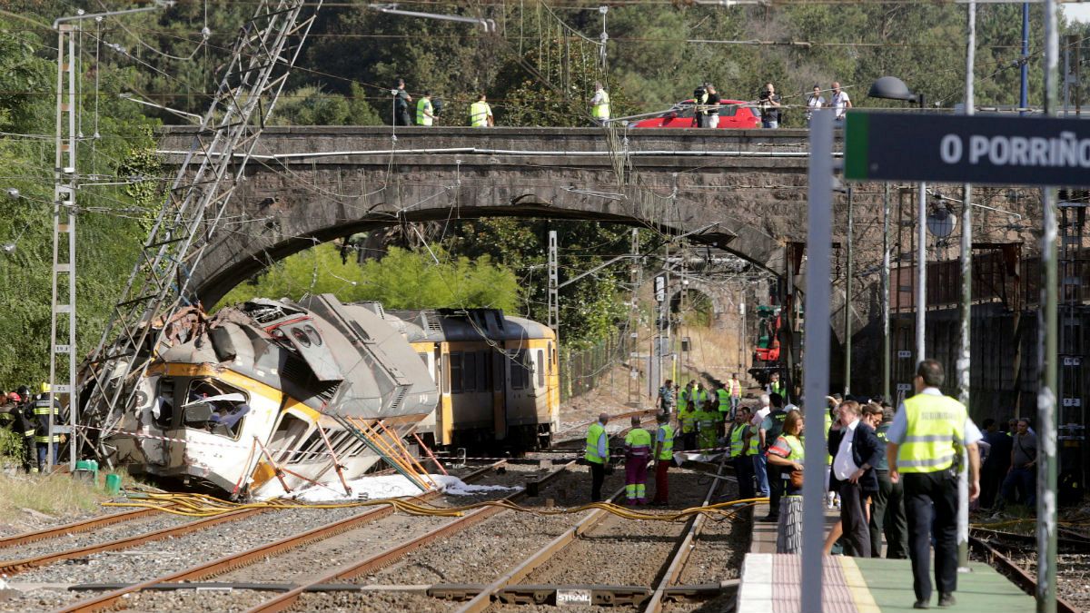 At least three dead after train derails in Galicia, Spain
