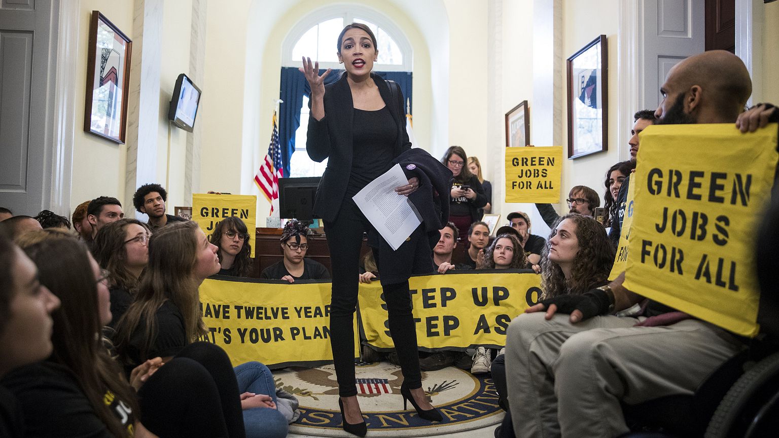 Alexandria Ocasio-Cortez, congresswoman-elect from New York, speaks to acti
