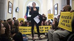 Alexandria Ocasio-Cortez, congresswoman-elect from New York, speaks to acti