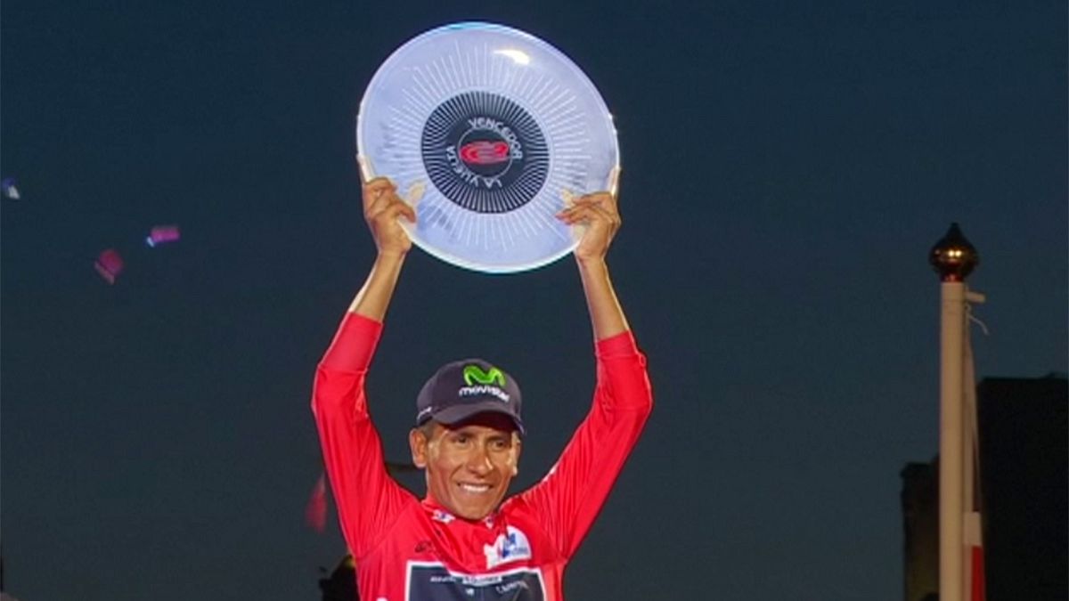 Nairo Quintana is crowned winner of the Vuelta a Espana