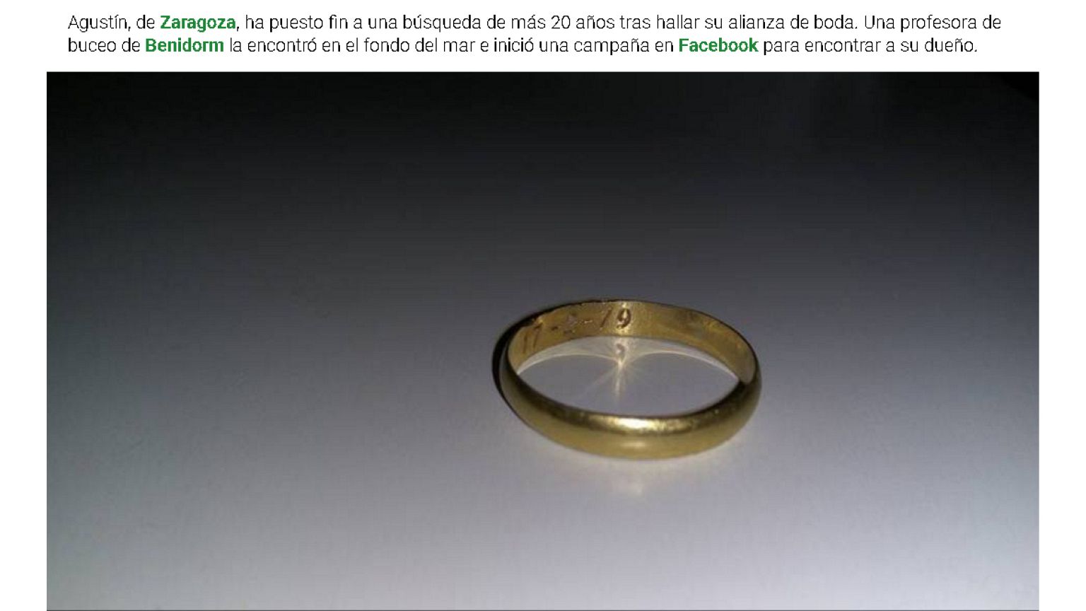 Diver finds couple's lost wedding ring after nearly 40 years
