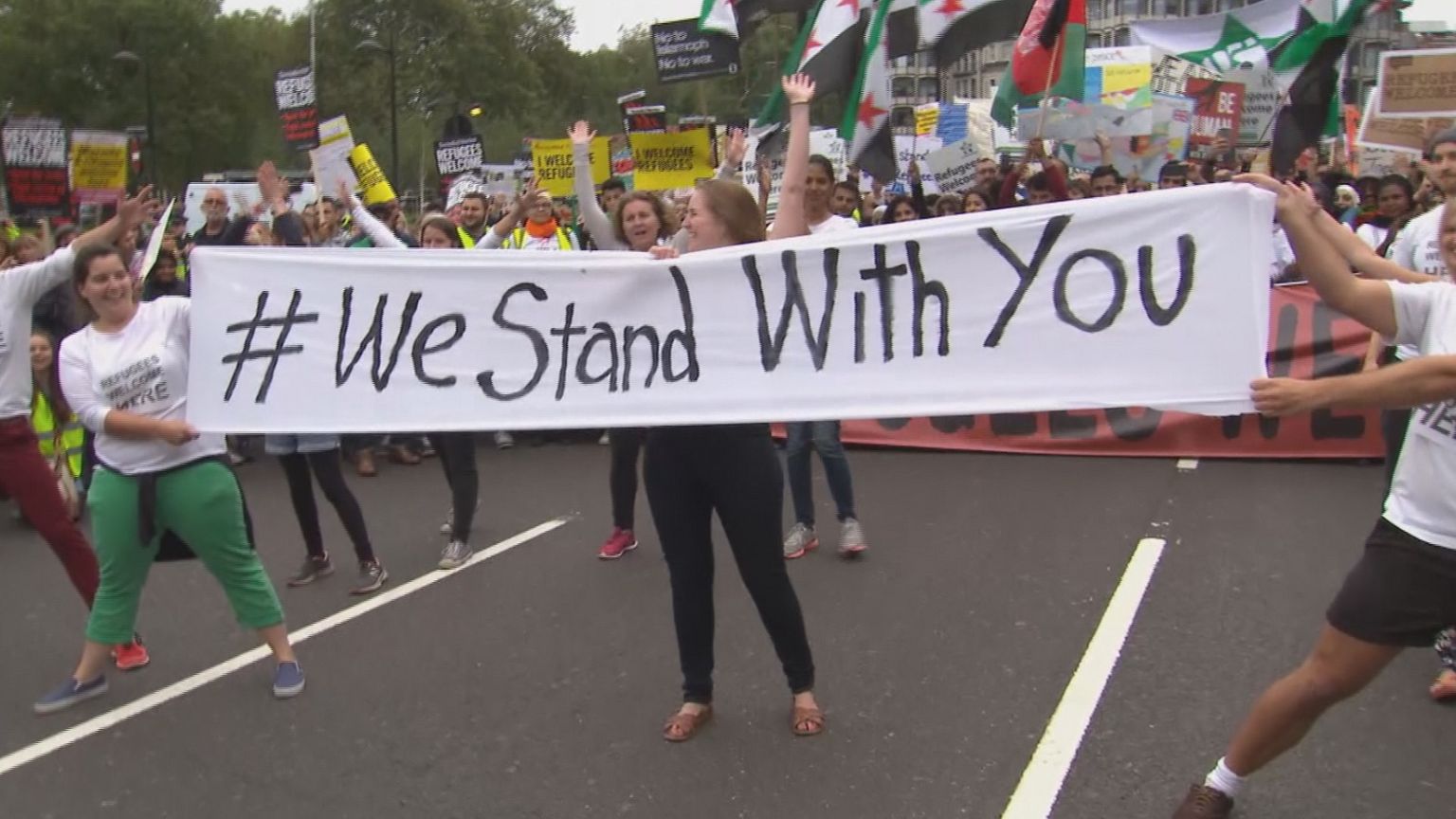 Protestmarsch durch London: "Flüchtlinge sind hier willkommen"