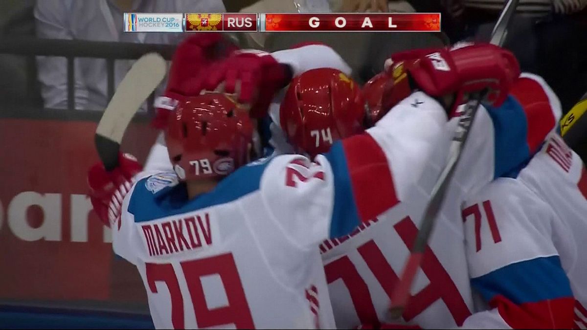 Hóquei no gelo: Rússia vence América do Norte por 4-3