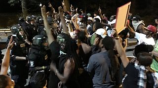 Protests in North Carolina after African American man shot by police