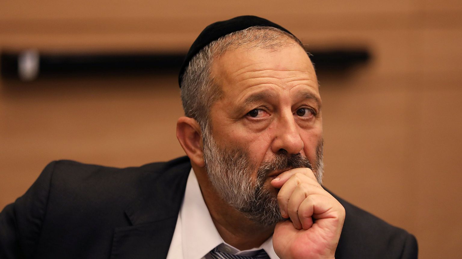 Image: Israel's Interior Minister Aryeh Deri, leader of the ultra-Orthodox 