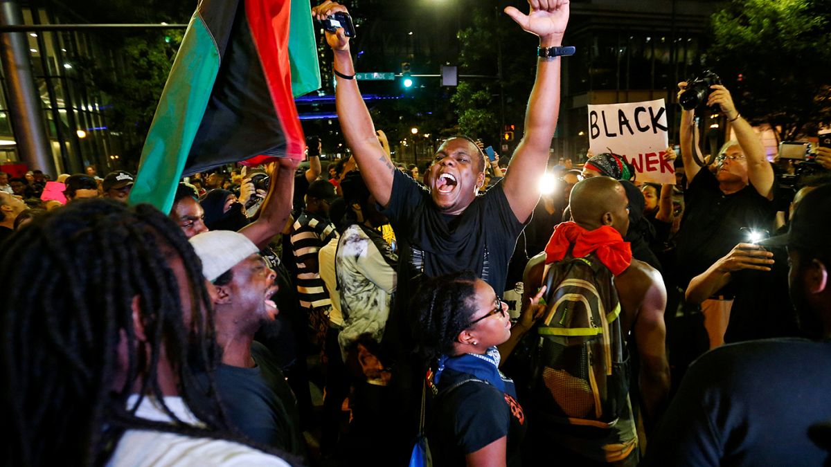 Third night of protests in Charlotte following fatal police shooting of Keith L. Scott
