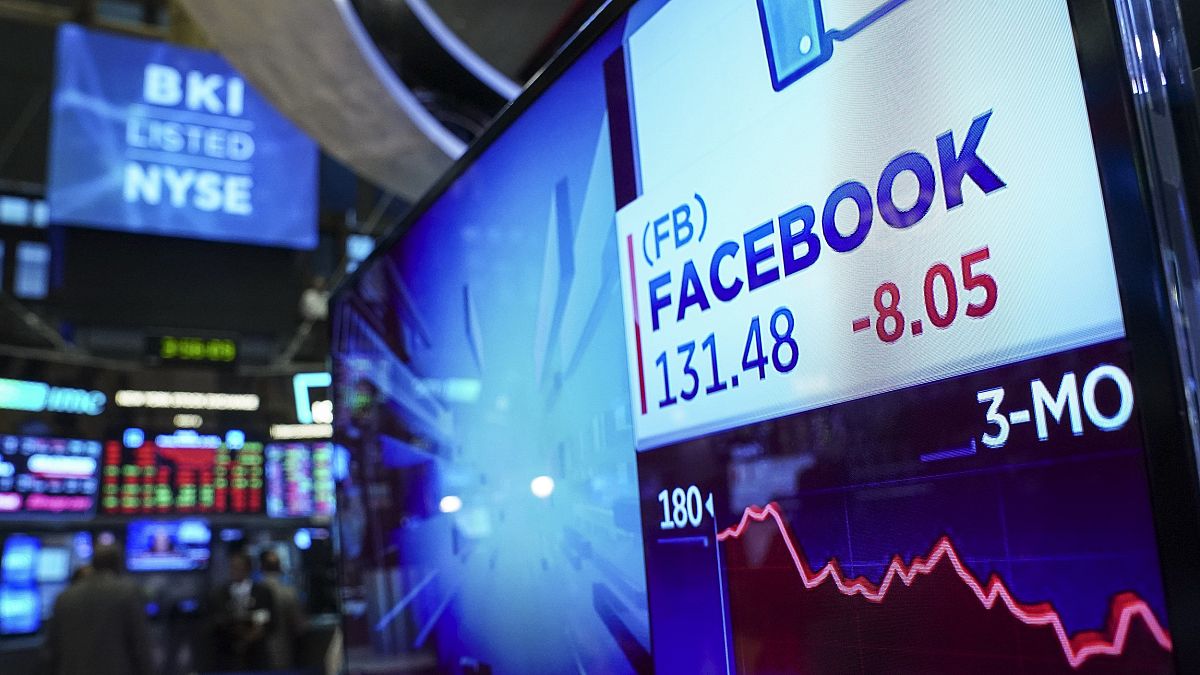 Facebook stock shares at the New York Stock Exchange on Nov. 19, 2018.