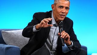Former President Barack Obama speaks at the Obama Foundation Summit in Chic