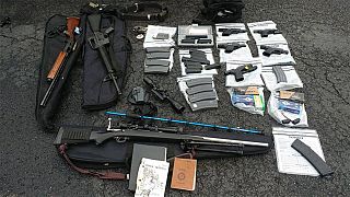 Authorities found several weapons and magazines of ammunition when they arr