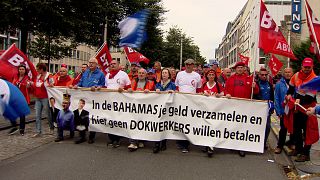 Belgian unions march against labour reform