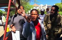South African police fire rubber bullets at students protesting tuition costs at Rhodes University
