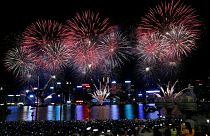 آتش بازی در هنگ کنگ در روز ملی چین