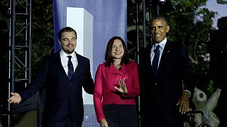 Leonardo DiCaprio y Barack Obama, mano a mano, contra el cambio climático