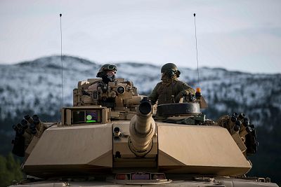 U.S. Marines take part in an exercise to capture an airfield as part of the Trident Juncture 2018 near the town of Oppdal, Norway.