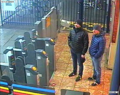 Two men who used the aliases of Ruslan Boshirov, left, and Alexander Petrov, right, were accused of poisoning a former Russian spy and his daughter in Salisbury, England.