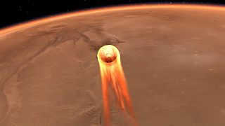 An artist's impression of NASA InSight's landing on Mars, scheduled for Nov