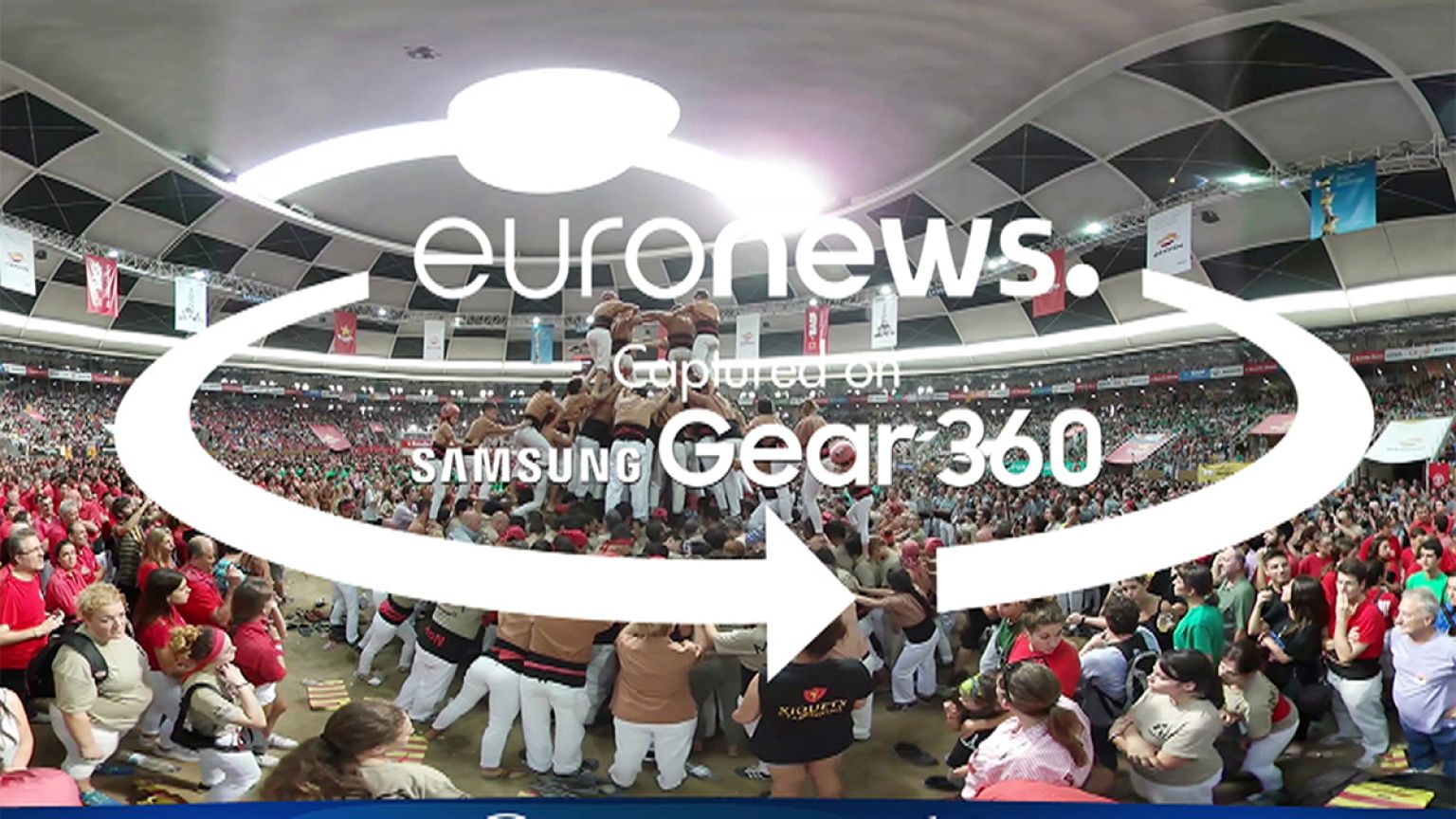 [Video 360] Torri umane si ergono in Tarragona, Spagna