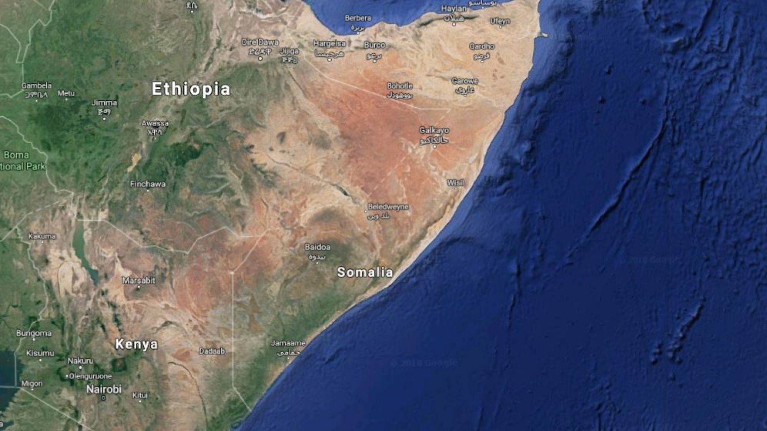 Image: Map shows location of Somalia