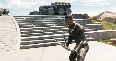 Michael B. Jordan playing Erik Killmonger in "Black Panther."